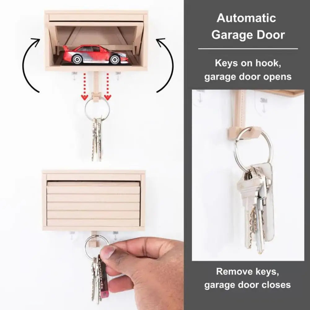 Key Holder Car Garage With Opening Door, Key Holder Storage Rack For Entryway