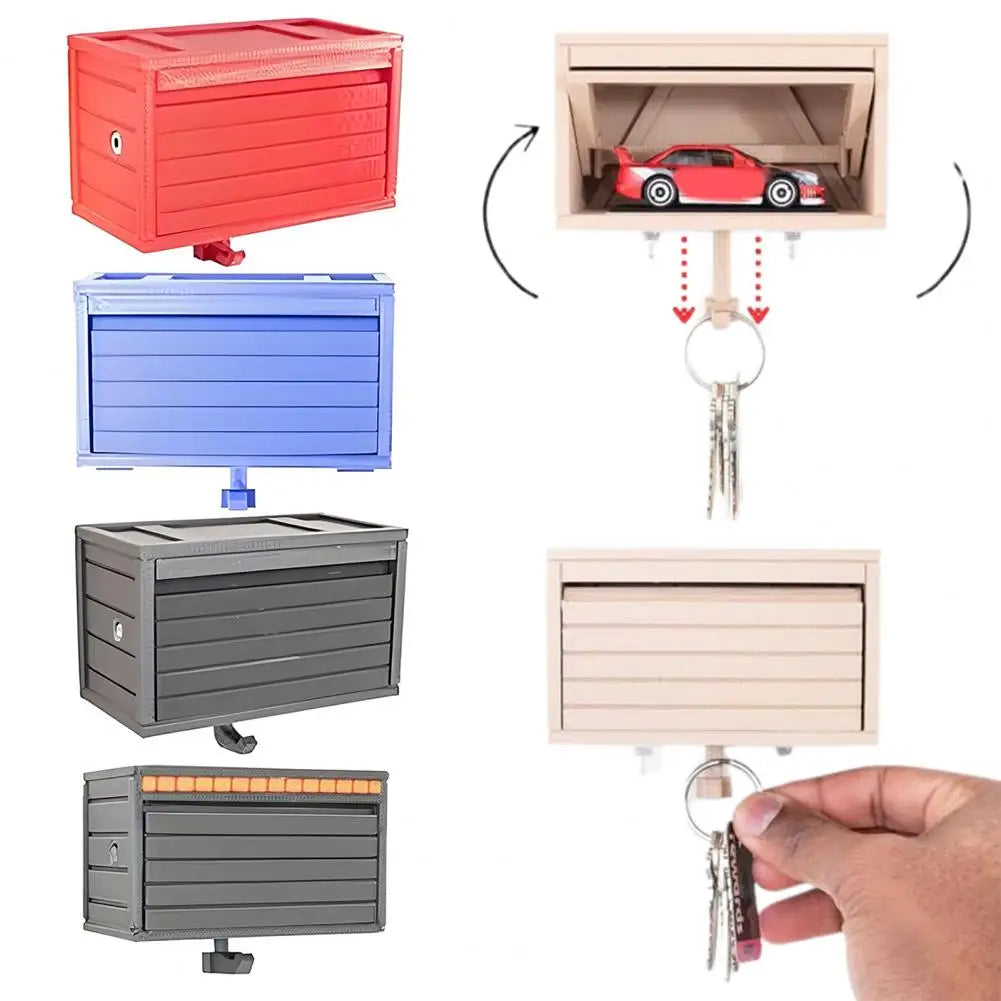 Key Holder Car Garage With Opening Door, Key Holder Storage Rack For Entryway
